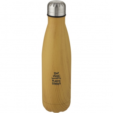 Logotrade promotional products photo of: Cove 500 ml vacuum insulated stainless steel bottle with wood print